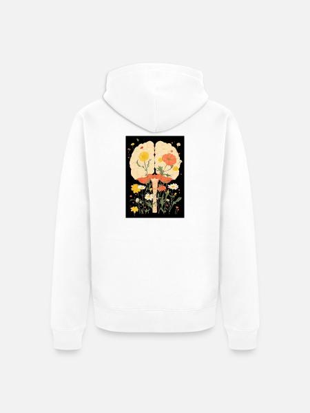 Blooming Mind - Unisex Premium Organic Zip Hoodie - white