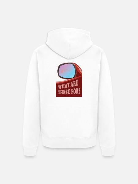 Retro Car wing mirror - Unisex Premium Organic Zip Hoodie - white