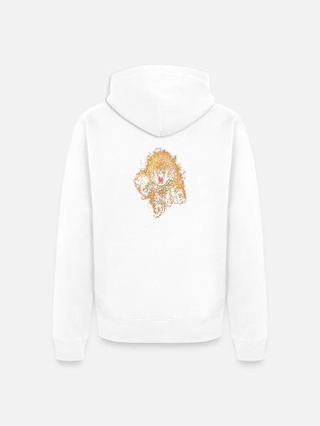 Blazing Jaguar Roar - Unisex Premium Organic Zip Hoodie - white