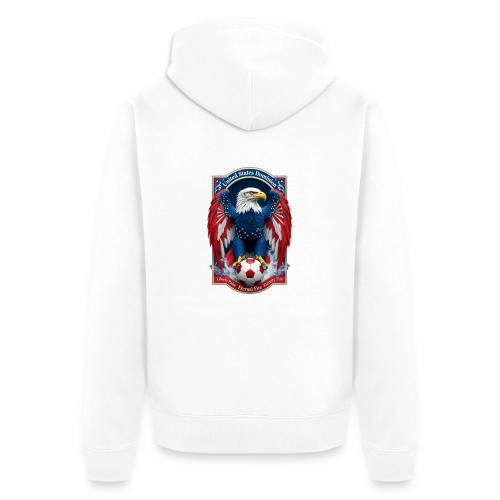USA Eagle Emblem T Shirt, USA Soccer Pride Gift - Unisex Premium Organic Zip Hoodie