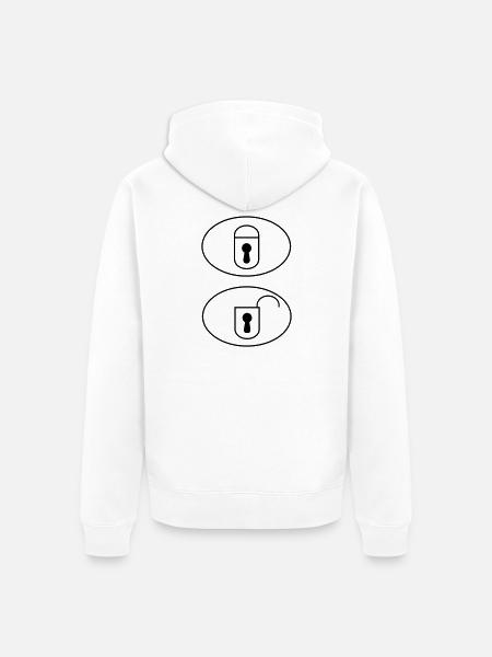 Car Remote Control Buttons - Unisex Premium Organic Zip Hoodie - white