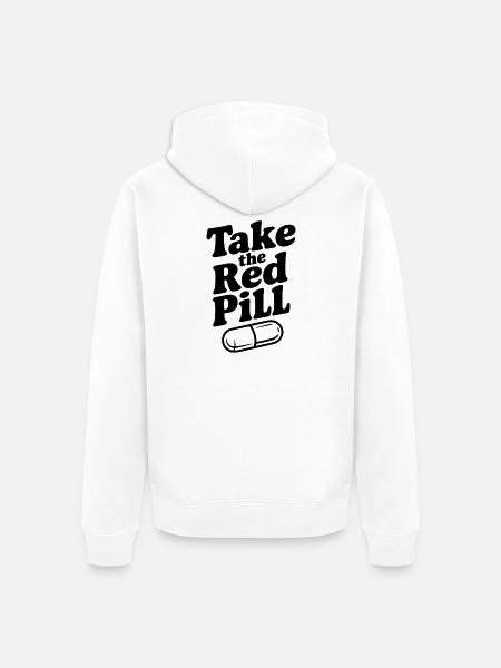 Take the Red Pill - Unisex Premium Organic Zip Hoodie - white
