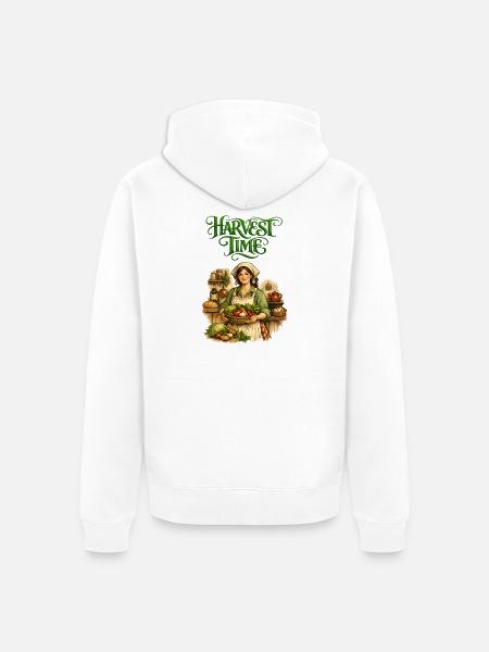 Harvest Time Farmgirl - Unisex Premium Organic Zip Hoodie - white
