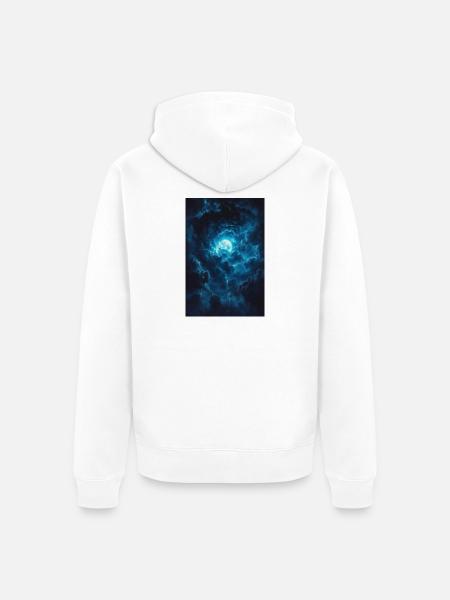 Blue Moonstorm Night Sky - Unisex Premium Organic Zip Hoodie - white