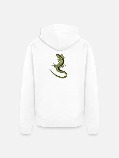 Verdant Salamander Swirl - Unisex Premium Organic Zip Hoodie - white