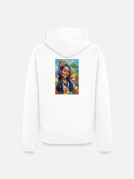 Bluehair City Portrait - Unisex Premium Organic Zip Hoodie - white