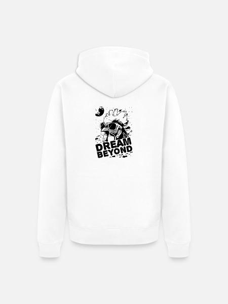 Noir Glyphs Nightscape - Unisex Premium Organic Zip Hoodie - white