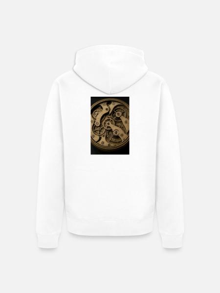 Bronze Clockwork Gears - Unisex Premium Organic Zip Hoodie - white