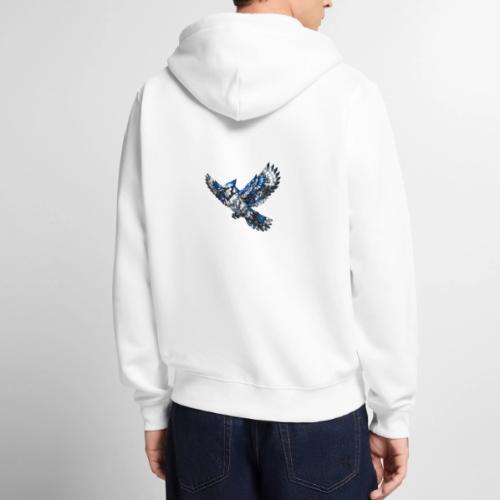 Silver Blue Jay in Flight - Unisex Premium Organic Zip Hoodie