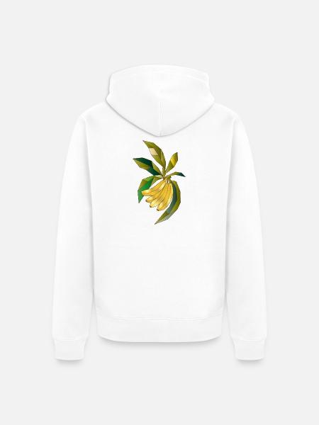 Geometric banana plant illustration - Unisex Premium Organic Zip Hoodie - white