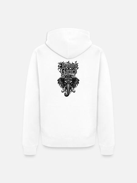 Elephant Games Logo - Unisex Premium Organic Zip Hoodie - white