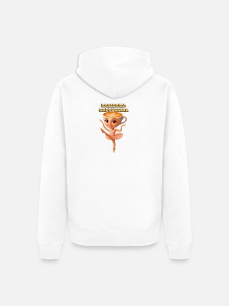 Ballerina Cappuccino Latte Art - Unisex Premium Organic Zip Hoodie - white