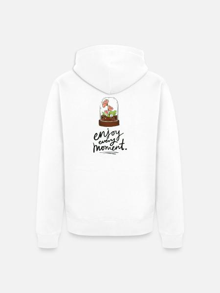 Terrarium Bloom Moment - Unisex Premium Organic Zip Hoodie - white