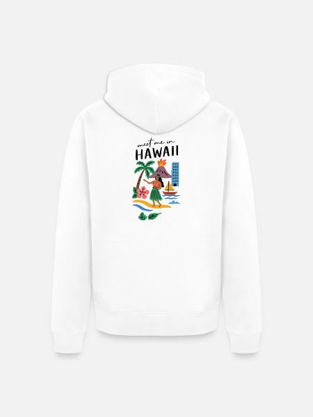 Hawaii Adventure Summer Tee - Unisex Premium Organic Zip Hoodie - white