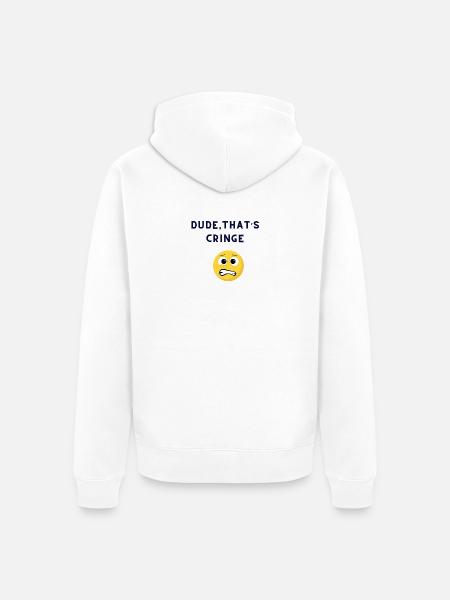 DUDE-THATS_CRINGE - Unisex Premium Organic Zip Hoodie - white