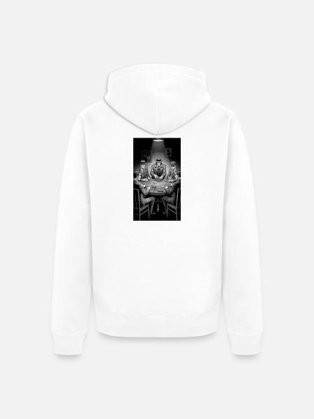 Noir Poker Roundtable - Unisex Premium Organic Zip Hoodie - white