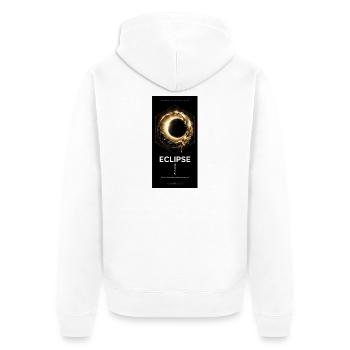 Eclipse Celestial Liquid Gold Aesthetic Graphic Te - Unisex Premium Organic Zip Hoodie - white - Back - Nico (187cm)