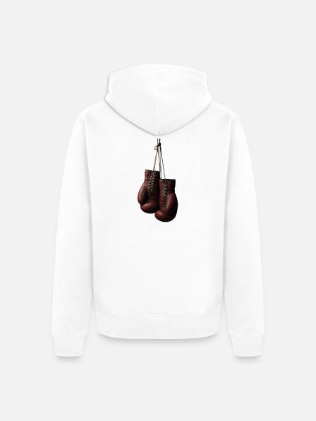 Boxing - Unisex Premium Organic Zip Hoodie - white
