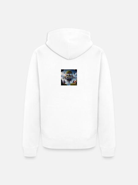 Floating Island Growth Illustration - Unisex Premium Organic Zip Hoodie - white