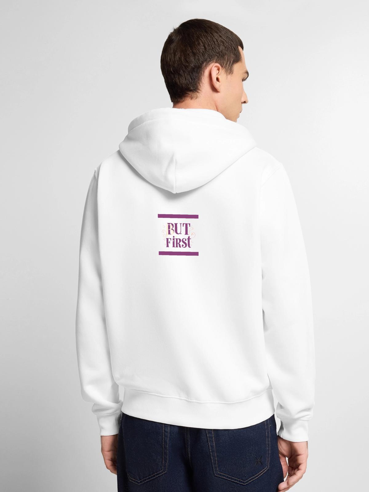 Whimsical - Unisex Premium Organic Zip Hoodie - white - Back - Nico (187cm)