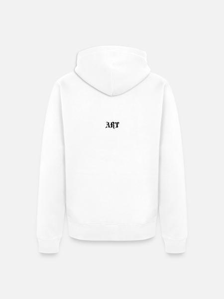 Gothic  Black Typography - Unisex Premium Organic Zip Hoodie - white