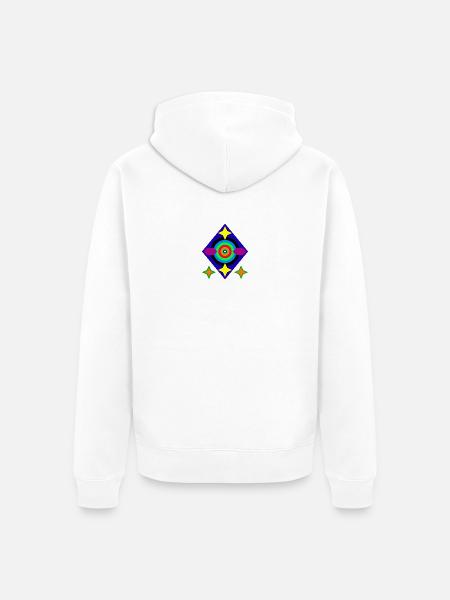 Diamond Stars - Unisex Premium Organic Zip Hoodie - white