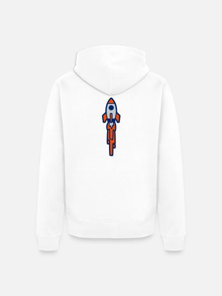 Launching Rocket Silhouette - Unisex Premium Organic Zip Hoodie - white