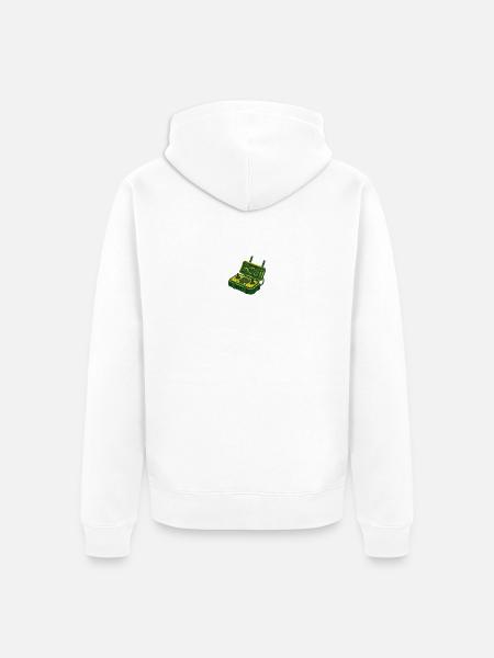 Drone Remote Controller Logo - Unisex Premium Organic Zip Hoodie - white