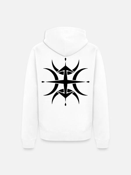 Tribal Compass Crop Circle - Unisex Premium Organic Zip Hoodie - white