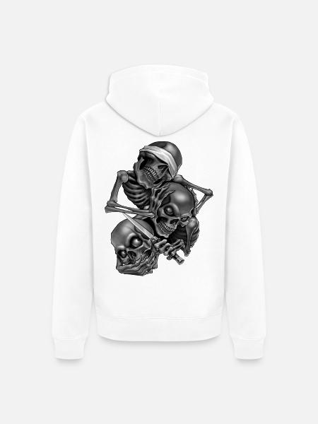 So No.Speak No.Hear No - Unisex Premium Organic Zip Hoodie - white