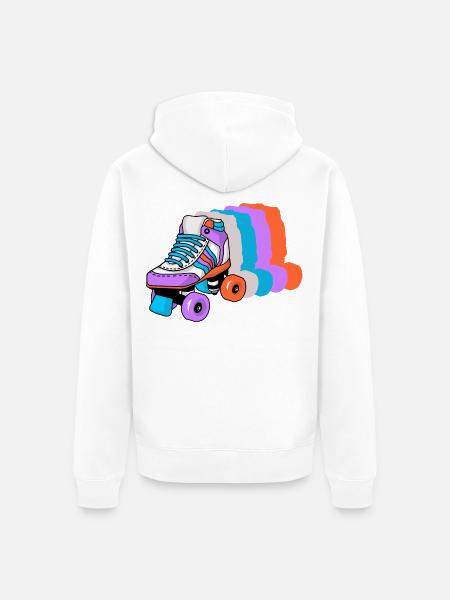 Roller Skating Skater - Unisex Premium Organic Zip Hoodie - white