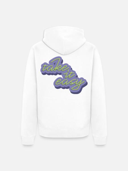 Take It Easy - Unisex Premium Organic Zip Hoodie - white