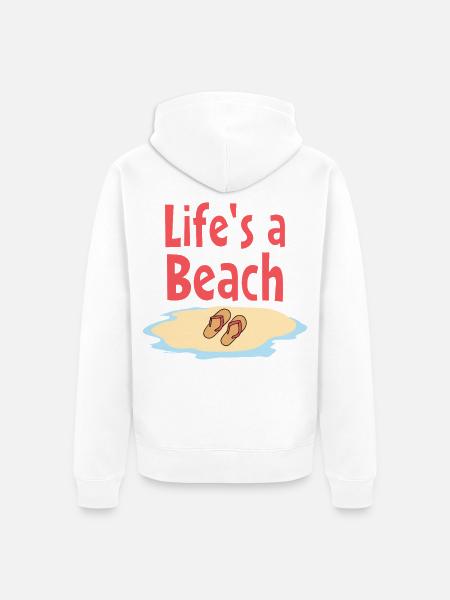 Life's a Beach Sandals Illustration - Unisex Premium Organic Zip Hoodie - white