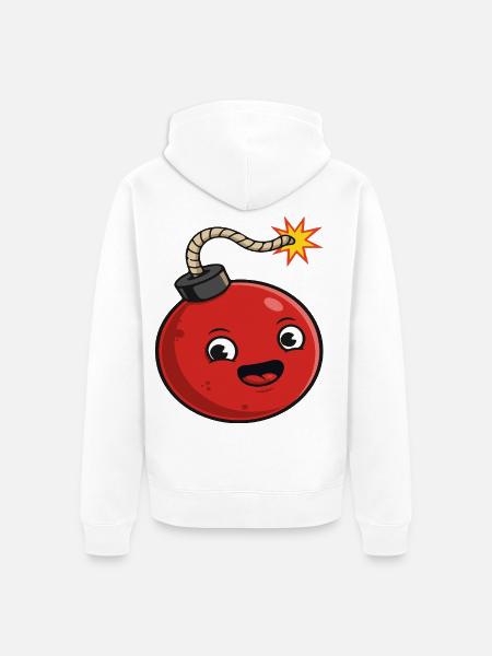 Playful Cartoon Bomb Design - Unisex Premium Organic Zip Hoodie - white
