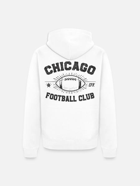 Chicago Football Club Emblem - Unisex Premium Organic Zip Hoodie - white