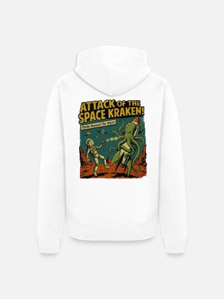 Attack of the Space Kraken - Unisex Premium Organic Zip Hoodie - white