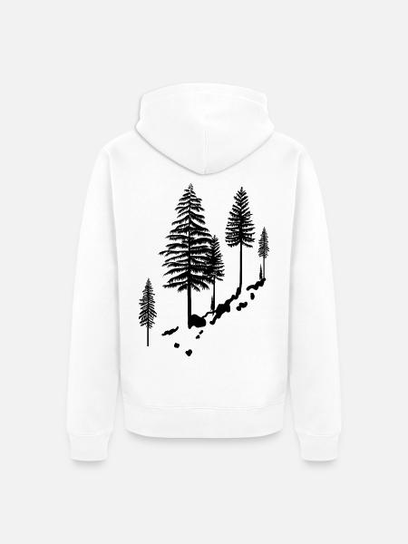 Pine Tree - Unisex Premium Organic Zip Hoodie - white