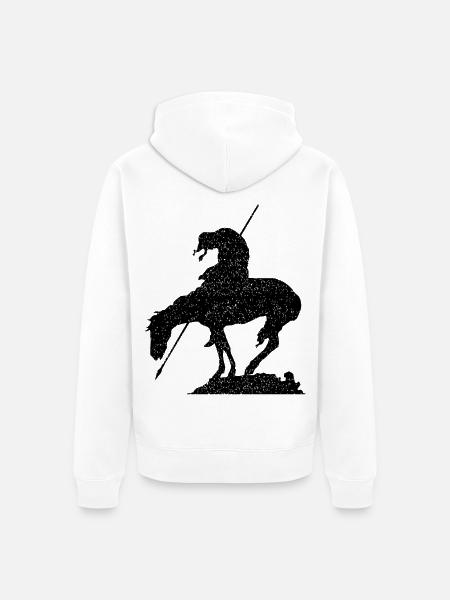 The horseman trail end  - Unisex Premium Organic Zip Hoodie - white