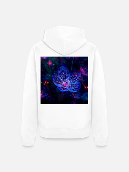 Translucent Blue - Unisex Premium Organic Zip Hoodie - white