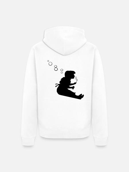 BUBBLE GIRL - Unisex Premium Organic Zip Hoodie - white