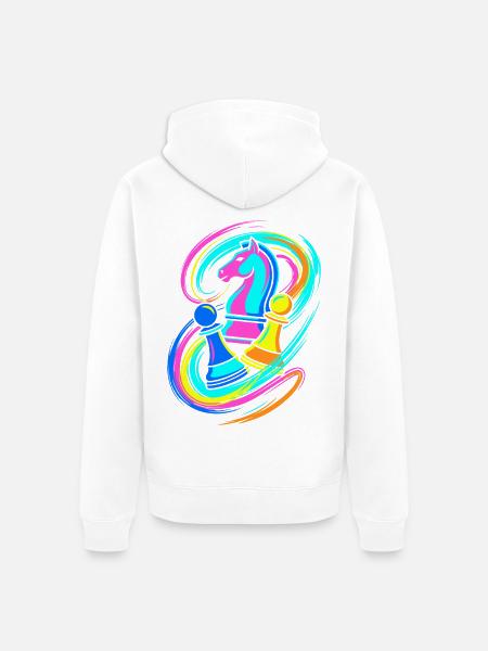 Chess Pieces - Unisex Premium Organic Zip Hoodie - white