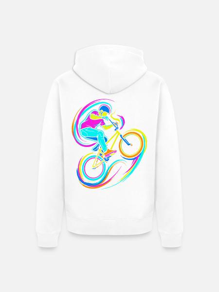 BMX Rider - Unisex Premium Organic Zip Hoodie - white