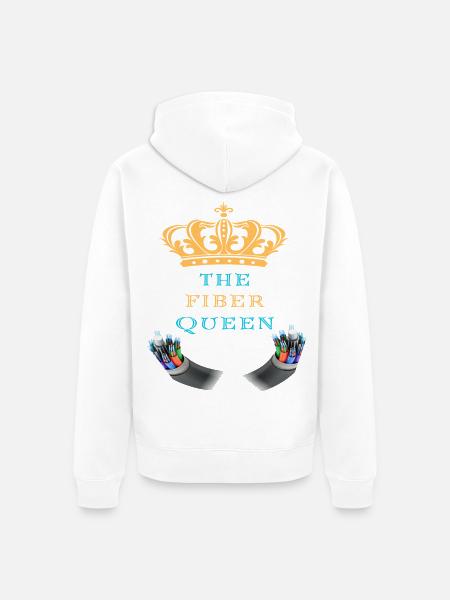The_Fiber_Queen_-sized - Unisex Premium Organic Zip Hoodie - white