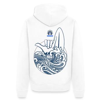 Détends-toi MAGASKAWE™ - Veste à capuche bio Premium Unisexe - blanc - Dos - Nico (187cm)
