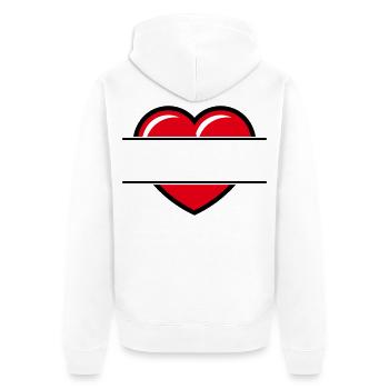 Symbole de cœur (Ajouter du texte / Cadeau / Cadeau / Amour) - Veste à capuche bio Premium Unisexe - blanc - Dos - Nico (187cm)