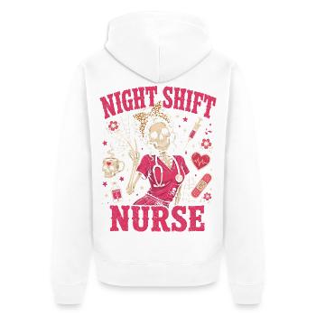 Halloween Nurse Ghost Costume - Unisex Premium Organic Zip Hoodie - white - Back - Nico (187cm)