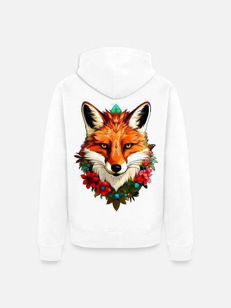 Foxes Style - Unisex Premium Organic Zip Hoodie - white