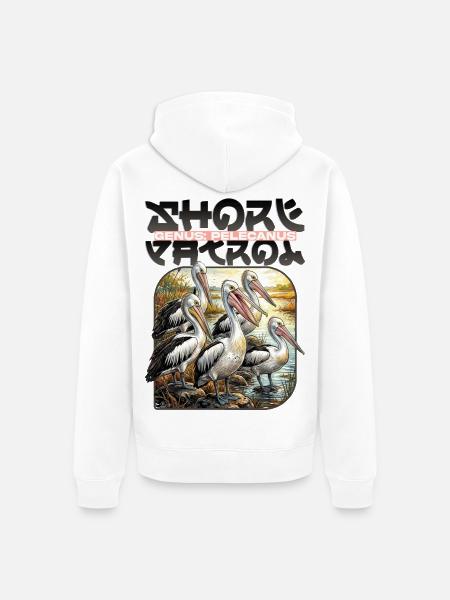 Pelecanus Shore Birds - Unisex Premium Organic Zip Hoodie - white