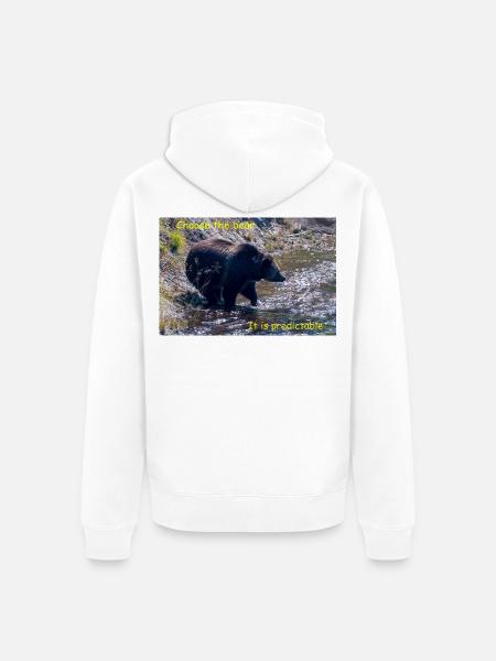 Choose The Bear - Unisex Premium Organic Zip Hoodie - white