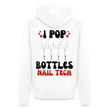  funny Design for Manicurist Pop Bottles Nail Tech - Unisex Premium Organic Zip Hoodie - white - Back - Nico (187cm)